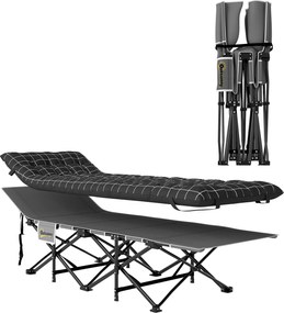 Zložiteľná kempingová posteľ Outsunny s matracom a taškou 190 x 67 x 37 cm, postel pre hostí do 150 kg, pre dospelých, zložiteľná posteľ do interiéru,