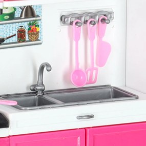 KIK Kuchynka s nábytkom pre bábiky LED zvuky