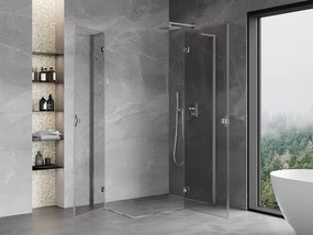 Mexen Mist-H L Duo, 2-krídlový sprchový kút 85 x 105 cm, číre sklo, chrómový profil, 8A5L-085L-105P-01-00