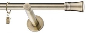 Dekorstudio Mosadzná jednoradová garniža CAPRI 19mm Dĺžka: 180cm, Typ uchytenia: Držiak modern, Typ príslušenstva: Bez príslušenstva