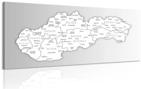 Obraz čiernobiela mapa Slovenska - 100x50