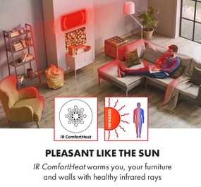 Klarstein Midnight Sun, infračervený stropný ohrievač, 110,5 x 70,5 cm, 600 W