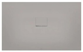 VILLEROY &amp; BOCH Squaro Infinity obdĺžniková sprchová vanička z materiálu Quaryl, v úrovni podlahy/do niky, protišmyk (C), 1300 x 800 x 40 mm, Grey, UDQ1380SQI2IV-3S