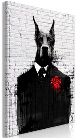 Artgeist Obraz - Doberman in Suit (1 Part) Vertical Veľkosť: 40x60, Verzia: Premium Print