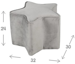 Svetlosivý zamatový detský puf Lil Sofa – Roba