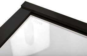 Rea Hugo, 1-krídlové sprchové dvere do otvoru 90x200,5 cm, 6mm číre sklo, čierny profil, KPL-45207