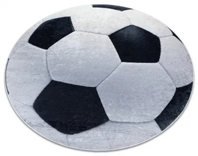 BAMBINO 2139 umývací okrúhly koberec - Futbal pre deti protišmykový - čierna / zlato Veľkosť: kruh 160 cm