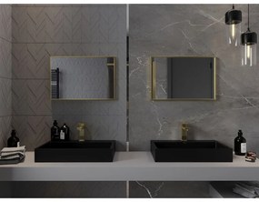 Mexen Loft, obdĺžnikové kúpeľňové zrkadlo 60 x 40 cm, farba rámu zlatá lesklá, 9852-060-040-000-50