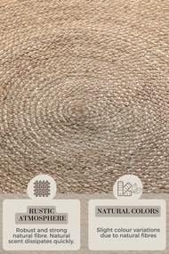 Hanse Home, Kusový koberec Jute Braided 106006 Grey Brown kruh, 200x200 (priemer) kruh, hnedá, chodba / predsieň