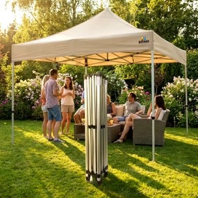 BRIMO Záhradný Altánok Skladací 3x3 m | Prémiová UV/PVC Ochrana | Pevná Konštrukcia BRIMO | Rýchle Skladanie Bez Náradia - bez stien - Zelená 35