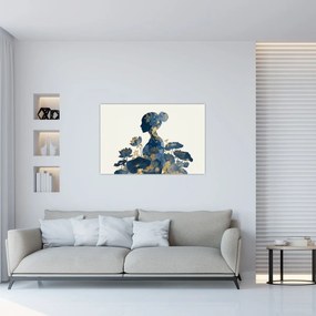 Obraz - Mramorový profil ženy (90x60 cm)