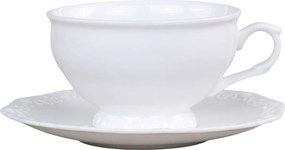 Porcelánová šálka s tanierikom s čipkou Provence lace - 12cm / 350ml