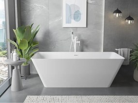 Mexen Velo Slim, voľne stojaca vaňa 170 × 75 cm, biela lesklá, biely prepad, 52811707500-20