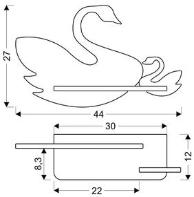 Candellux SWAN Nástenné svietidlo 5W LED IQ KIDS pink+white 21-75598