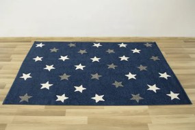 Detský koberec Emily Kids 5767A Hviezdy modrý