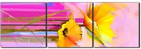 Obraz na plátne - Abstraktná maľba, jarné kvety reprodukcia - panoráma 5269B (120x40 cm)