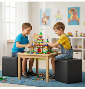 Sedací vak taburetka kocka čierna EMI