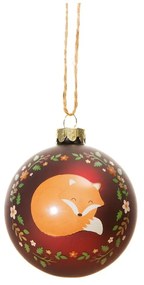 Sklenená ručne vyrobená vianočná guľa ø 8 cm Woodland Fox – Sass & Belle