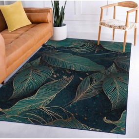 Prateľný behúň v petrolejovej farbe 80x200 cm Midnight Jungle – Mila Home