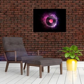 Sklenený obraz - Vinylová doska v ružovo-fialových (70x50 cm)