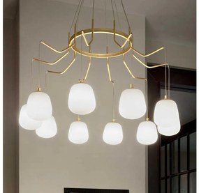 Ideal Lux - LED Luster na lanku KAROUSEL 10xG9/3W/230V pr. 82,5 cm mosadz