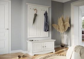 PROXIMA.store - Rustikálny masívny botník 2.0 - BELLUNO ELEGANTE FARBA: biela