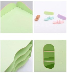 DIY kancelársky zásobník na dokumenty, organizér na dokumenty 4 priehradky tmavé drevo 2341