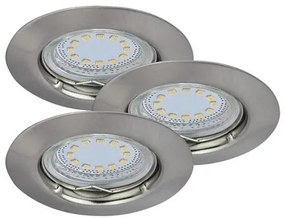 Rabalux LED zápustné bodové svietidlo Lite 3x3W | 240lm | 3000K - set 3 ks, saténový chróm, 1163