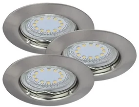 Rabalux LED zápustné bodové svietidlo Lite 3x3W | 240lm | 3000K - set 3 ks, saténový chróm, 1163