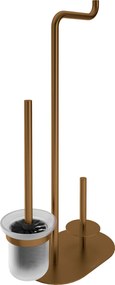 Deante Silia príslušenstvo, 3-funkčný držiak pre toaletný papier a WC kefu, brúsený bronz, DEA-ADI_C732