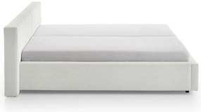 Biela čalúnená dvojlôžková posteľ s úložným priestorom s roštom 180x200 cm Cube – Meise Möbel