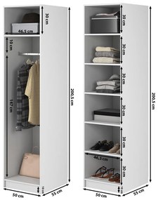 Šatníková skriňa Kasandra XII  (biela). Vlastná spoľahlivá doprava až k Vám domov. 1099751