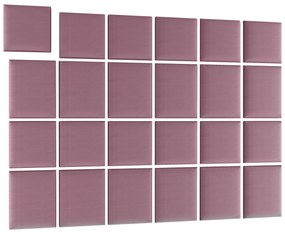 Set 24 čalúnených panelov Quadra 240x180 cm (ružová). Vlastná spoľahlivá doprava až k Vám domov. 1052015