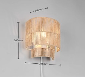 Nástenné svietidlo na USB v prírodnej farbe Satna – Reality