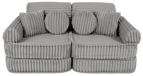 MeowBaby® Churros detská pohovka Plus, Moon Dust Grey