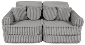 MeowBaby® Churros detská pohovka Plus, Moon Dust Grey