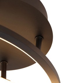 Stropné svietidlo čierne 78 cm vrátane LED 3-stupňového stmievača - Rowin