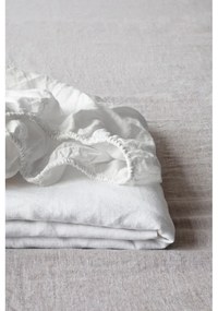 Biela napínacia ľanová plachta 160x200 cm White – Linen Tales