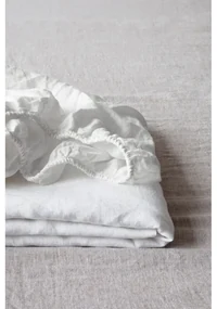Biela napínacia ľanová plachta 160x200 cm White – Linen Tales