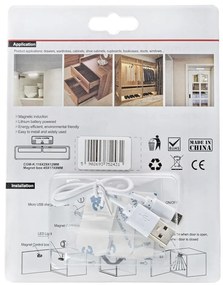 LED svietidlo, 2x LED 0,8w, 4000k, w, magnetický senzor, sada 2ks