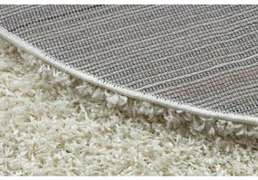 Okrúhly koberec SOFFI shaggy 5cm krémová Veľkosť: kruh 120 cm