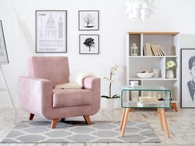 Relaxačné kreslo Kadim (ružová + buk). Akcia -20%. Vlastná spoľahlivá doprava až k Vám domov. 1135818