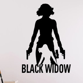 Veselá Stena Samolepka Black Widow silueta Farba: černá, Veľkosť: 40 x 29 cm