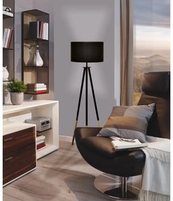 Eglo 55291 - Stojacia lampa BIDFORD 1xE27/60W/230V čierna/hnedá