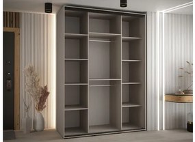 Šatníková skriňa Fektre 3 180, Farby: kašmír / kašmír + čierna