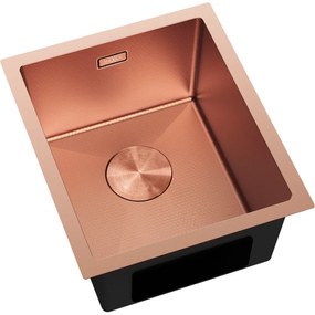 Mexen Trixo, 1-komorový nerezový drez 370 x 440 mm, brúsená meď, vzor voština, 6412371000-65HC