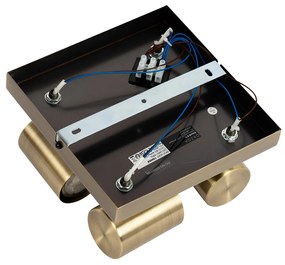 Moderné stropné svietidlo bronzové 4-žiarovkové nastaviteľné obdĺžnikové - Jeana