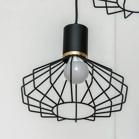 Luster na lanku SOLANO 3xE27/15W/230V čierna/zlatá