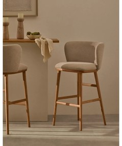 Béžová barová stolička (výška sedadla 65 cm) Ciselia – Kave Home