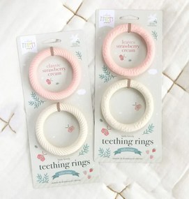 Silikónové hryzátko / jahodový krém